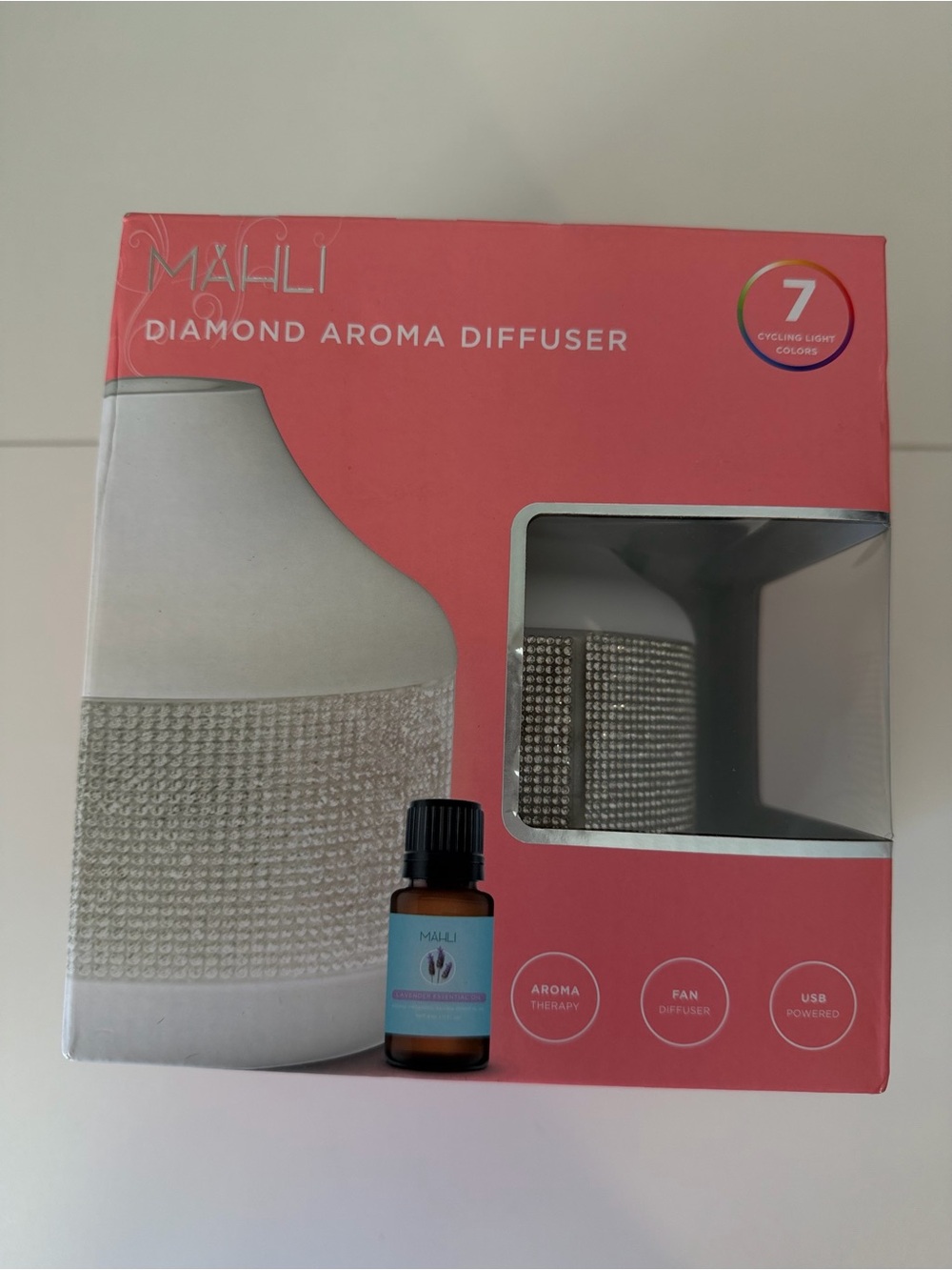 Mahli Diamond Aroma Diffuser 7 Color LED Light USB Aromatherapy Essential Oil